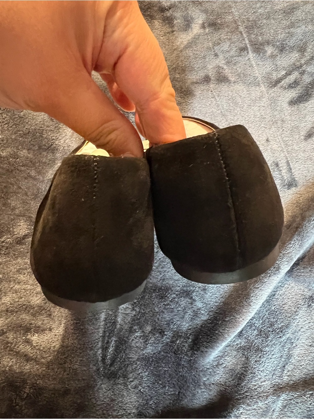 a new day Black Pointed Toe Suede Like Flats - Picture 6 of 7